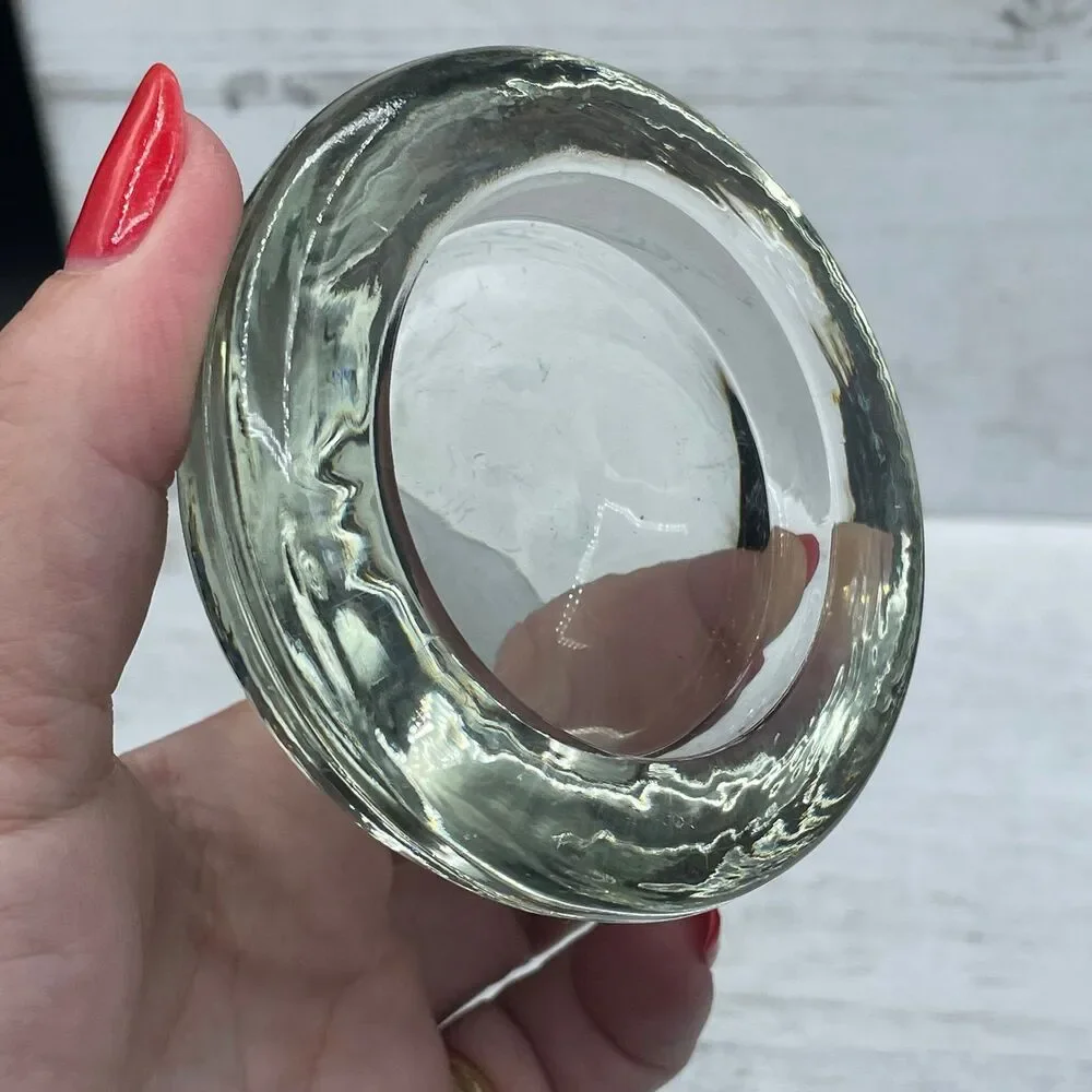 Vintage Clear Glass Round Dome Magnifying Glass Paperweight Desk Hemisphere 3